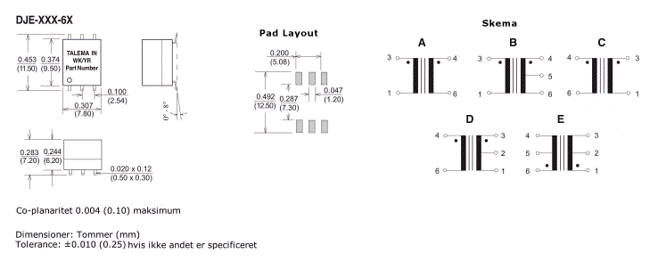 Dimensioner & Terminalforbindelser