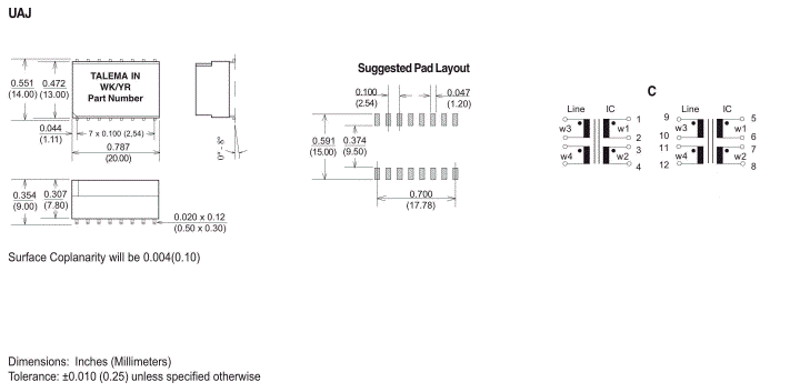 Dimensions & Schematic - Pins